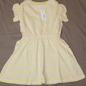 Girls yellow striped casual dress